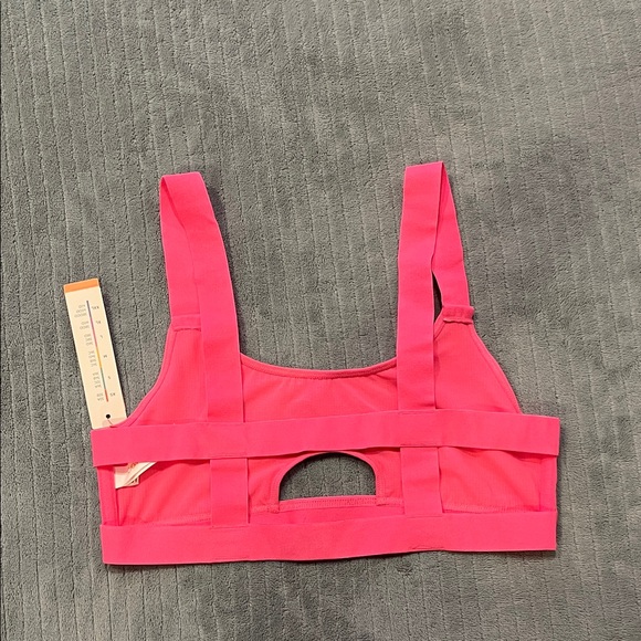 Pink Ribbed Sports Bra - Picture 2 of 3